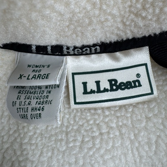 LL Bean Women Beige Fleece Quarter Zip Pullover Sweatshirt Casual Size XL - Picture 11 of 16